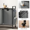 WOWLIVE Double Laundry Hamper with Lid,Rolling Laundry Basket Organizer with