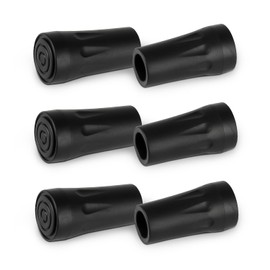 KINGGEAR Cane Tips - 6Pcs Replacement Rubber Cane Tips for Most Mountaineering and Hiking Poles with Shock Absorption, Grip and Traction Protection - 17mm Diameter