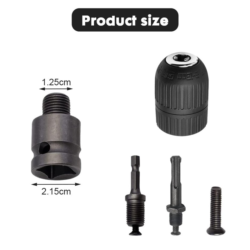 yotutun Drill Chuck Adapter, Keyless Drill Chuck with SDS Socket,