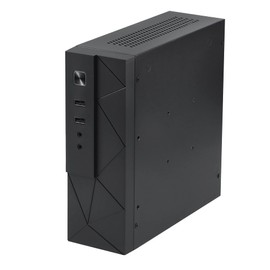 Goodisory MX01 SECC Fanless Mini ITX HTPC Chassis with 3.5" Hard Drive Bay and Vertical Stand Foot (Black)