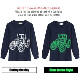 Boys Pyjamas Sets 100% Cotton Dinosaur Nightwear Toddler Clothes Kids Winter Long Sleeve Tractor Sleepwear Christmas Pjs Sets 2 Piece Outfit Xmas Gift Age 1 to 7 Years