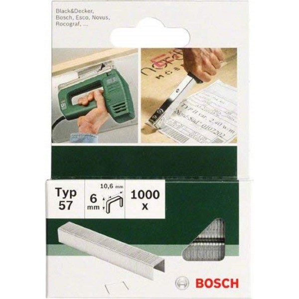 Bosch 2609255846 8mm Type 57 Flat Wire Staples (Pack of 1000)