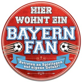 XL Retro Tin Sign Suitable for Bayern Football Fans, Decorative Fan Item, Football Fan Gift, Weatherproof, 30 cm Round