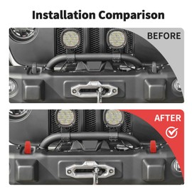 JWWY Tow Hook Covers Trailer Hook Hitch Receiver Rubber Protector Cover Trim Fit for 2007-2024+Jeep Wrangler JK JL Gladiator JT 4XE JK Exterior Accessories 2pcs Red