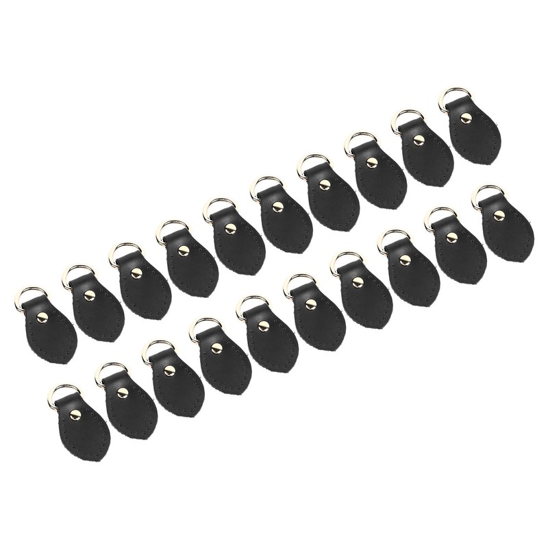20 Sets Leather D Rings for Purse Genuine Leather D