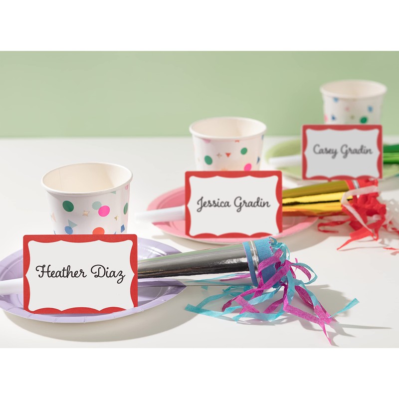 Avery Name Badge Labels, Red Border, 2-11/32" X 3-2/3", 30