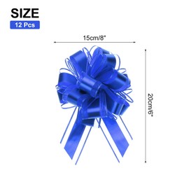 uxcell 12pcs 8 Inch Extra Large Pull Bow Metallic Gift Wrapping Bows Ribbon Organza Sapphire Blue for Wedding Baskets Presents Christmas Party
