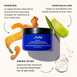 JVN Nurture Intense Hydration Mask, New and Improved, Hydrating Treatment for Smooth, Silky, Nourished Hair, Travel Size, 2.5 Fluid Ounces (2.5 Fl Oz (Pack of 1))
