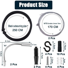 Tsathoggua Bicycle Brake Cable Set - Mountain Bike Inner Brake Cables Housing Kit for Easy Installation