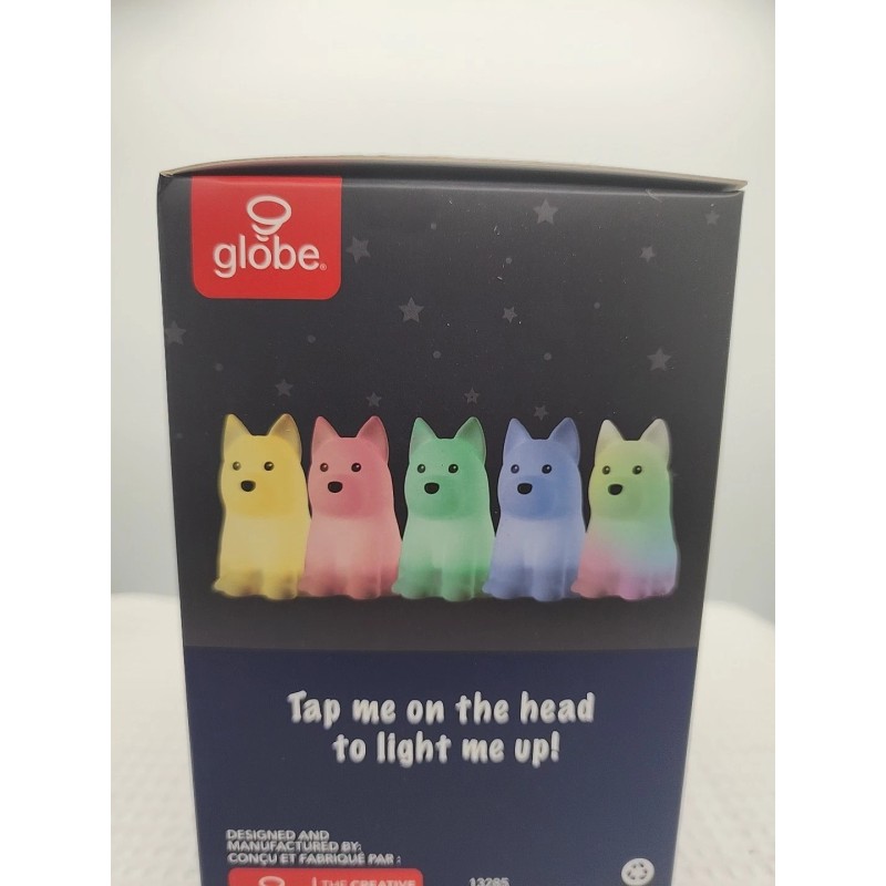 Globe Multi Color LED Rechargeable Silicone Night Light Dog Tucker