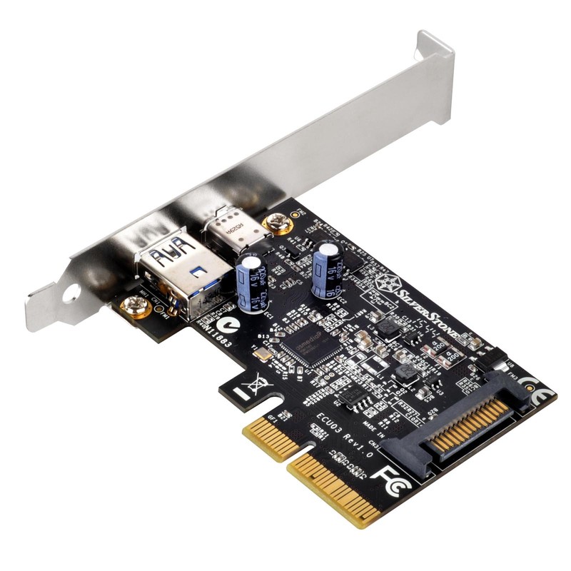 SilverStone SST-ECU03 - SuperSpeed 1x USB 3.1 Type C, 1x