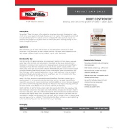 RectorSeal Root Destroyer 81394 Sewer Treatment, Easy Application, Fast Acting, 2 lb