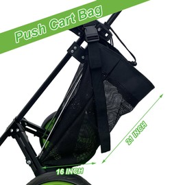 CORECISE Golf Push Cart Storage bag,Golf Cart Organizer, Mesh closure Push Cart Net Mesh Storage Bag,Golf Push Cart Accessories