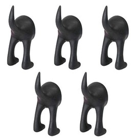 IKEA BASTIS Dog Tail Hooks - 5 Pack (Height: 4.75"), Black