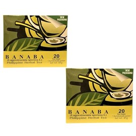 Banaba Philippine Tea Organic Herbal - Pack of 2-20 Teabags per Box - Total 40 Tea Bags - 100% All-Natural Finest Banaba Leaves – Premium Tea Bags Packaging