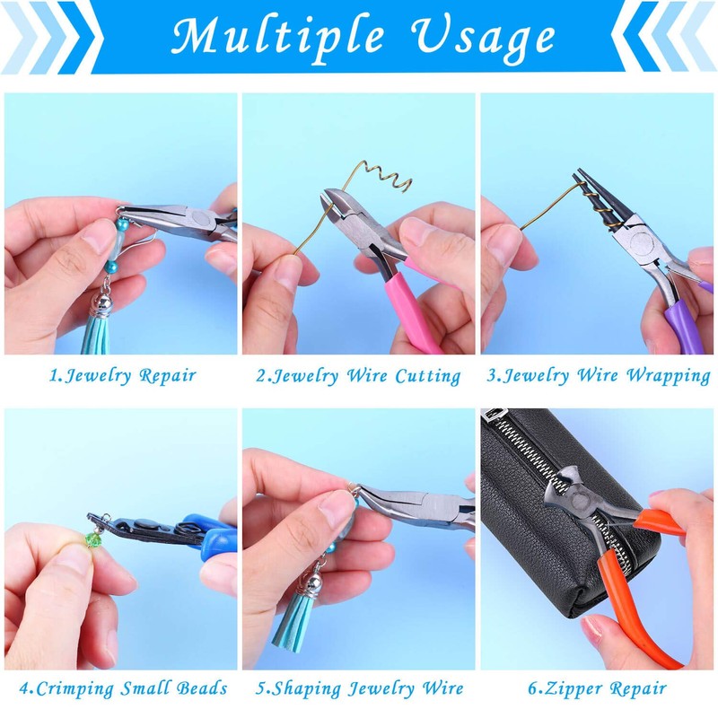 Acejoz Jewelry Making Tools Kit: 6pc Set, Including Needle Round