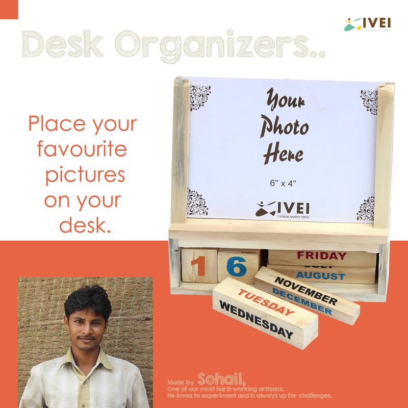 IVEI Generic Wooden Calendar With A Photo frame - handcrafted