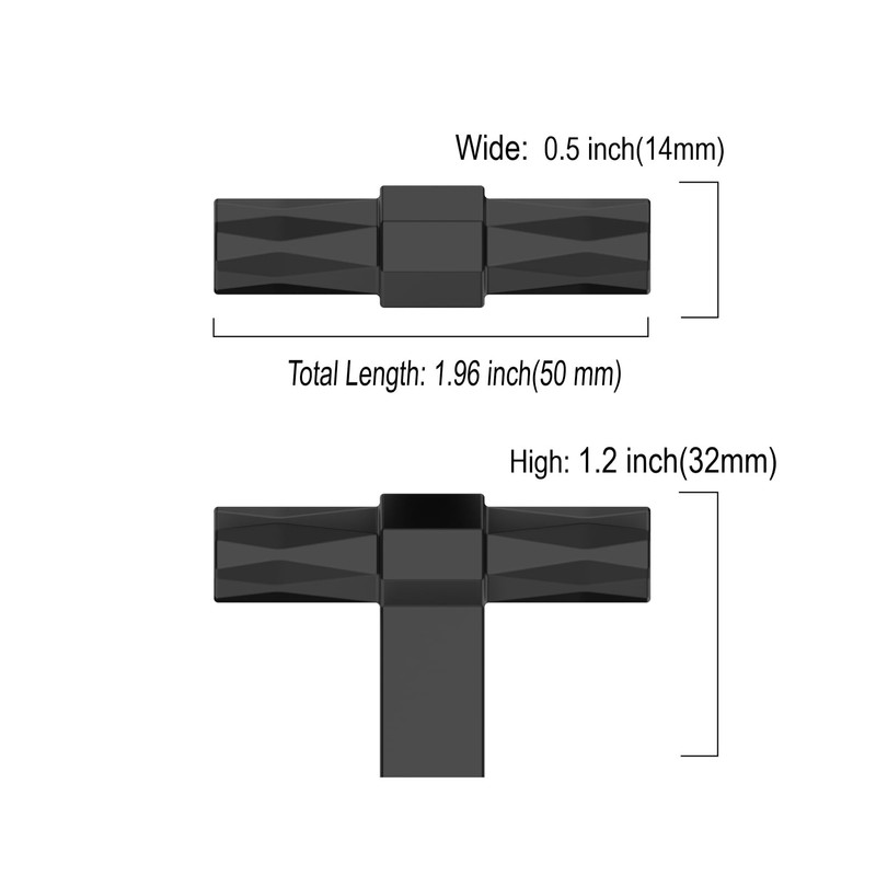 Asidrama 10 Pack Matte Black Kitchen Cabinet Knobs Dresser Knobs