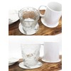 YUESUO Double-Sided Leather Coasters Set of 6 Pieces, Round Coasters
