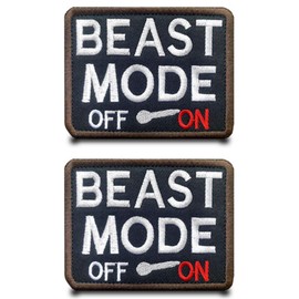 Pack of 2 "Beast Mode" Funny Flag Patch Removable Patches with Velcro Application Tactical Military Patch for Clothing Bags Baseball Cap Jacket Vest Backpacks