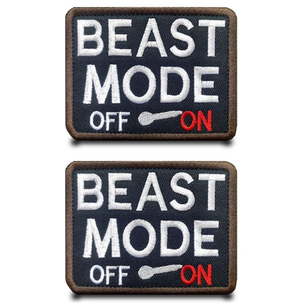 Pack of 2 "Beast Mode" Funny Flag Patch Removable Patches