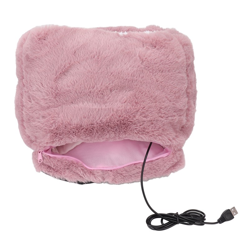 Electric Heated Foot Warmer Pink 5V USB Rechargeable Thickened Foot