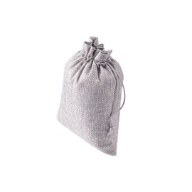 KONMAY Set of 10, 20 x 30 cm, grey jute bags, gift bags with drawstring, large jute bag, linen bag, hessian jewellery bag with drawstring for lavender flowers, jewellery, gifts
