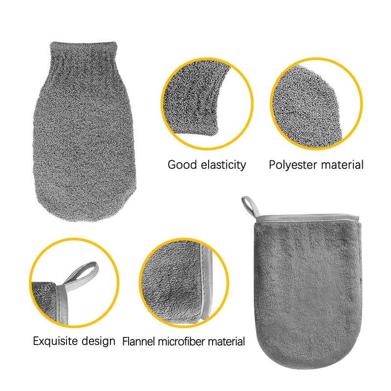 2PCS Scrub Gloves, 2PCS Facial Cleansing Gloves, Clean Body and