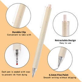 RIANCY Gel Pens Fine Point Pens Ballpoint Pens Japanese Black Ink Pens Note Taking 18pcs 0.5mm Black Pens Cute pens Quick Dry Ink for Sketch Art School office supplies School Supplies Gifts Women Men