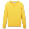 CUNYI Boys V-Neck Sweater Long Sleeve Pullover Sweater Knit, Gold