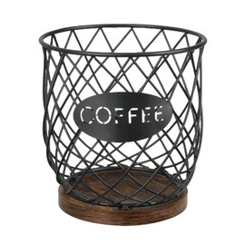 YINMIT K Cup Holder Organizer, Sturdy Coffee Pod Holder Organizer, 35 Kcup Large Capacity Storage Basket for Kitchen Counter and Office Desktop (Circular Grid)