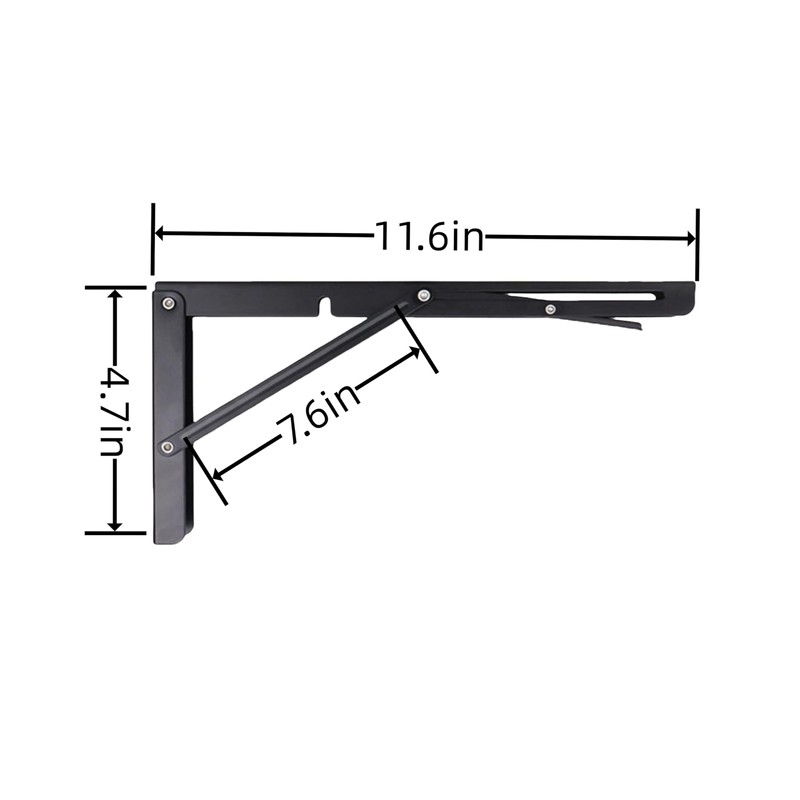 AMBOJIE Folding Shelf Brackets - 12 Inch 2 Pcs Heavy