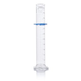Graduated Cylinder, Globe Glass, 2000mL, Class A, to Deliver (TD), Dual Grads, 3.3 Borosilicate Glass, ASTM E1272, 1/Box
