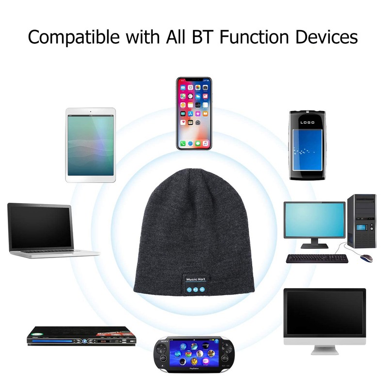 Sminiker Unisex Wireless Beanie Hat with Exquisite Packaging Wireless Earphone