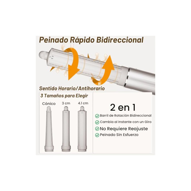 Accesorio rizador de pelo largo de 1,6 pulgadas compatible con