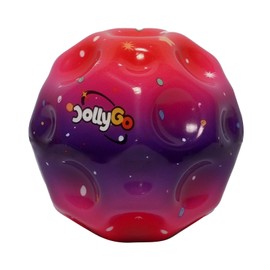 JollyGo Rainbow Moonball, Jumpball, 9.5 cm, Large Moon Ball, A Popping Sound, High Jumping Rubber Ball, Spaceball, Big Bouncing Balls, Moonball, Gift for Children, XXL, Easy to Grip (Galaxy Pulse)