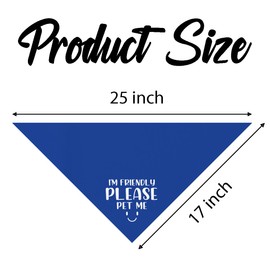I'm Friendly Please Pet Me Triangle Dog Bandana, Dog Bandana, Pet Kerchief for Small Medium Dogs, Dark Blue Pets Kerchief, Gift for Dogs Lover, Pets Scarf Triangle