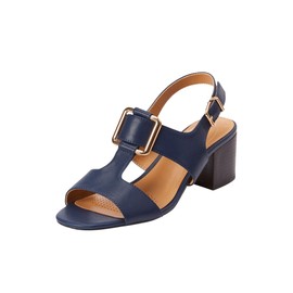 Comfortview Women's The Simone Sandal - 8 1/2 W, Navy (Wide Widths Available)