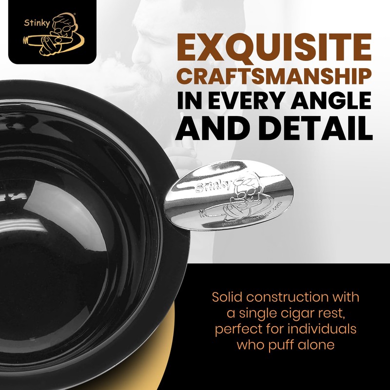 Stinky Cigar Personal Size Ashtray - Compact, Durable Windproof Stainless