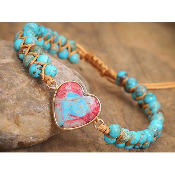 Handmade Galaxy Sea Sediment Healing Bracelet-Balancing Calming Spiritual Protection Meditation Anxiety Stress Relief Bracelet, Gift for Her