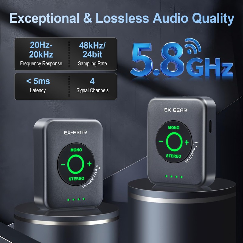 EX GEAR 5.8GHz Wireless in Ear Monitor System, Stereo IEM