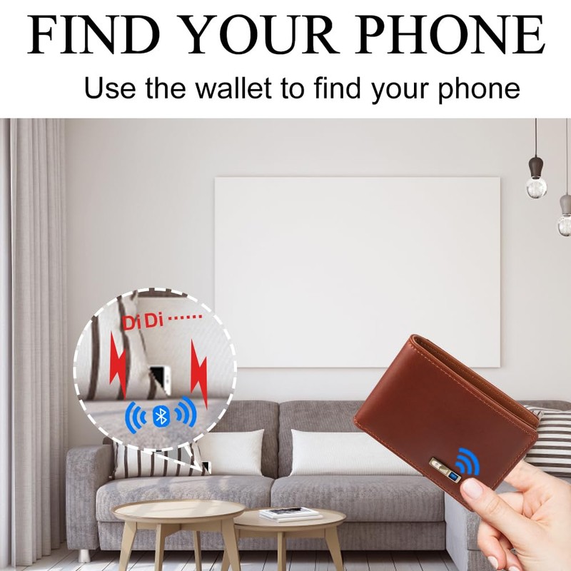 Mens Wallet Tracker Work for Anroid & iOS Device, Smart