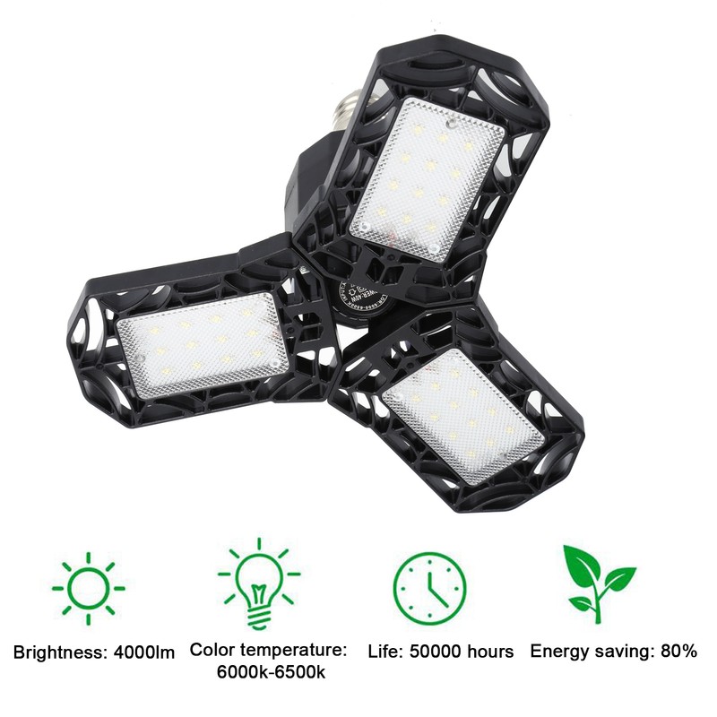 40W E27/E26 36LED Fan Garage Light Plastic Black Industrial Working