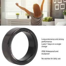 Smart Health Tracker Ring With Bluetooth, Fitness Tracking, Charging Case, IP68 Waterproof for Men and Women, Step Counting (Size 10)
