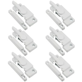 6 Pack Window Sash Locks,Window Latch Cam Action White Window Locks for Double Hung Security Viny Window Latches with Keeper Diecast,Replacement Parts for Vertical and Horizontal Sliding Windows