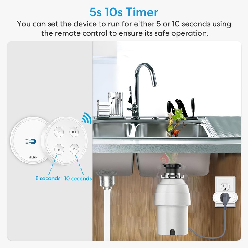 didikit Garbage Disposal Wireless Switch Kit, Sink Top Waste Disposal