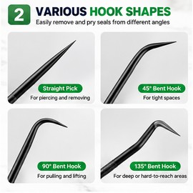 Automotive Pick and Hook Tool Set for O-Ring, Seal and Gasket Removal – 4 to 12 Pieces