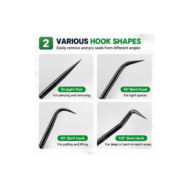 Automotive Pick and Hook Tool Set for O-Ring, Seal and