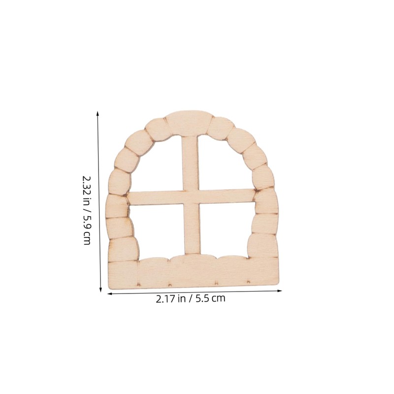 TEHAUX 25pcs Unfinished Wooden Miniature Door and Window Set DIY