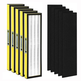 5Pack FLT5000 replacment Filter C is Combined by HEPA Activated Carbon Material，Compatible with Air Purifier AC5000, AC5000E, AC5250PT, AC5350B, AC5350BCA, AC5350W, AC5300B,Filter (FLT5000 5Pack)